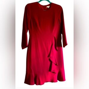 Shoshanna Vibrant Red Long Sleeve Dress